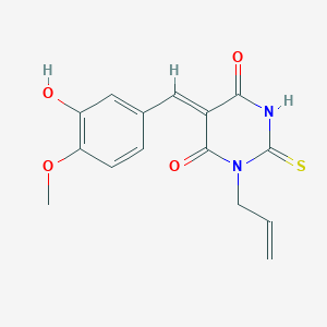 molecular formula C15H14N2O4S B5877526 1-allyl-5-(3-hydroxy-4-methoxybenzylidene)-2-thioxodihydro-4,6(1H,5H)-pyrimidinedione 
