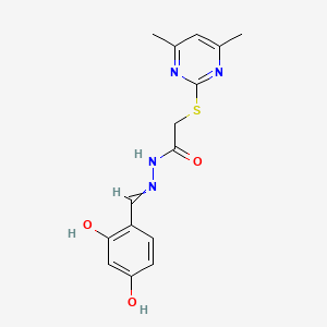 molecular formula C15H16N4O3S B5877551 N'-(2,4-dihydroxybenzylidene)-2-[(4,6-dimethyl-2-pyrimidinyl)thio]acetohydrazide 
