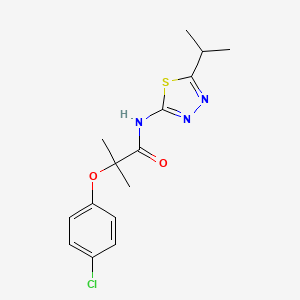 molecular formula C15H18ClN3O2S B5877561 2-(4-chlorophenoxy)-N-(5-isopropyl-1,3,4-thiadiazol-2-yl)-2-methylpropanamide 