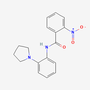 molecular formula C17H17N3O3 B5877562 2-nitro-N-[2-(1-pyrrolidinyl)phenyl]benzamide 