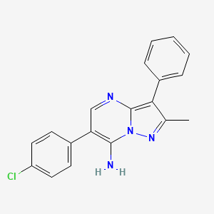 molecular formula C19H15ClN4 B5877610 6-(4-chlorophenyl)-2-methyl-3-phenylpyrazolo[1,5-a]pyrimidin-7-amine 