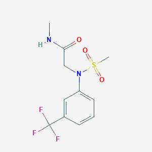 molecular formula C11H13F3N2O3S B5877660 N~1~-methyl-N~2~-(methylsulfonyl)-N~2~-[3-(trifluoromethyl)phenyl]glycinamide 