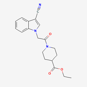 molecular formula C19H21N3O3 B5877666 ethyl 1-[(3-cyano-1H-indol-1-yl)acetyl]-4-piperidinecarboxylate 
