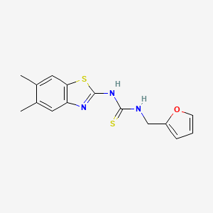molecular formula C15H15N3OS2 B5877678 N-(5,6-dimethyl-1,3-benzothiazol-2-yl)-N'-(2-furylmethyl)thiourea 