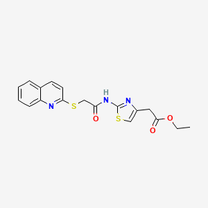 molecular formula C18H17N3O3S2 B5877713 ethyl (2-{[(2-quinolinylthio)acetyl]amino}-1,3-thiazol-4-yl)acetate 