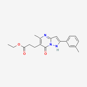 molecular formula C19H21N3O3 B5877734 ethyl 3-[7-hydroxy-5-methyl-2-(3-methylphenyl)pyrazolo[1,5-a]pyrimidin-6-yl]propanoate 