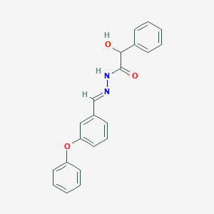 molecular formula C21H18N2O3 B5877750 2-hydroxy-N'-(3-phenoxybenzylidene)-2-phenylacetohydrazide 