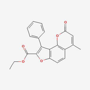 molecular formula C21H16O5 B5877780 ethyl 4-methyl-2-oxo-9-phenyl-2H-furo[2,3-h]chromene-8-carboxylate 