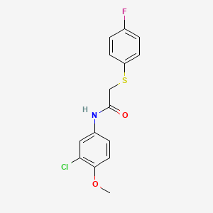 molecular formula C15H13ClFNO2S B5877808 N-(3-chloro-4-methoxyphenyl)-2-[(4-fluorophenyl)thio]acetamide 