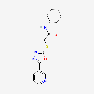 molecular formula C15H18N4O2S B5877815 N-cyclohexyl-2-{[5-(3-pyridinyl)-1,3,4-oxadiazol-2-yl]thio}acetamide 