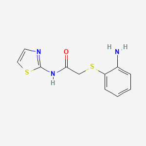 molecular formula C11H11N3OS2 B5877828 2-[(2-aminophenyl)thio]-N-1,3-thiazol-2-ylacetamide 