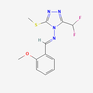 molecular formula C12H12F2N4OS B5877855 3-(difluoromethyl)-N-(2-methoxybenzylidene)-5-(methylthio)-4H-1,2,4-triazol-4-amine 