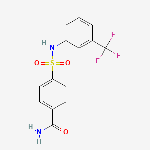 molecular formula C14H11F3N2O3S B5877857 4-({[3-(trifluoromethyl)phenyl]amino}sulfonyl)benzamide 