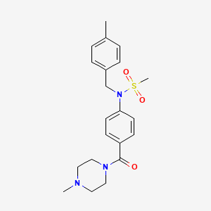 molecular formula C21H27N3O3S B5877936 N-(4-methylbenzyl)-N-{4-[(4-methyl-1-piperazinyl)carbonyl]phenyl}methanesulfonamide 