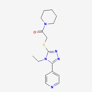 molecular formula C16H21N5OS B5877944 4-(4-ethyl-5-{[2-oxo-2-(1-piperidinyl)ethyl]thio}-4H-1,2,4-triazol-3-yl)pyridine 