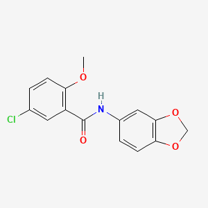 molecular formula C15H12ClNO4 B5877965 N-1,3-benzodioxol-5-yl-5-chloro-2-methoxybenzamide 