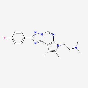 2-[2-(4-fluorophenyl)-8,9-dimethyl-7H-pyrrolo[3,2-e][1,2,4]triazolo[1,5-c]pyrimidin-7-yl]-N,N-dimethylethanamine
