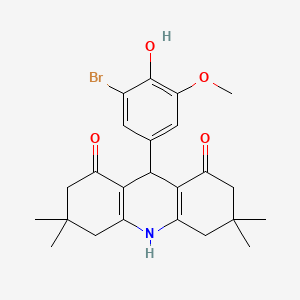 molecular formula C24H28BrNO4 B5878020 9-(3-bromo-4-hydroxy-5-methoxyphenyl)-3,3,6,6-tetramethyl-3,4,6,7,9,10-hexahydro-1,8(2H,5H)-acridinedione 