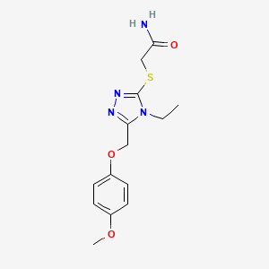 molecular formula C14H18N4O3S B5878021 2-({4-ethyl-5-[(4-methoxyphenoxy)methyl]-4H-1,2,4-triazol-3-yl}thio)acetamide 