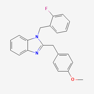 molecular formula C22H19FN2O B5878031 1-(2-fluorobenzyl)-2-(4-methoxybenzyl)-1H-benzimidazole 