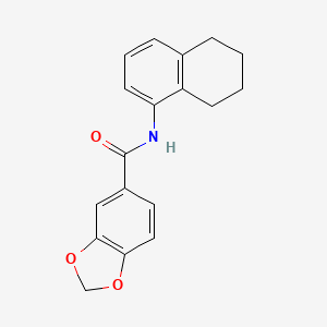 molecular formula C18H17NO3 B5878040 N-(5,6,7,8-tetrahydro-1-naphthalenyl)-1,3-benzodioxole-5-carboxamide 