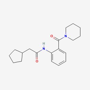molecular formula C19H26N2O2 B5878053 2-cyclopentyl-N-[2-(1-piperidinylcarbonyl)phenyl]acetamide 