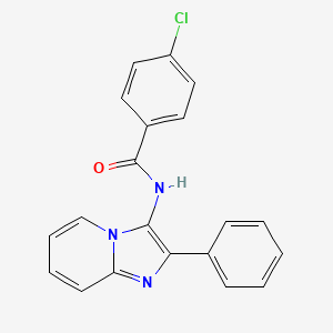 molecular formula C20H14ClN3O B5878063 4-chloro-N-(2-phenylimidazo[1,2-a]pyridin-3-yl)benzamide 