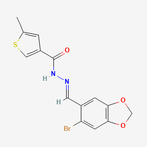 molecular formula C14H11BrN2O3S B5878067 N'-[(6-bromo-1,3-benzodioxol-5-yl)methylene]-5-methyl-3-thiophenecarbohydrazide 