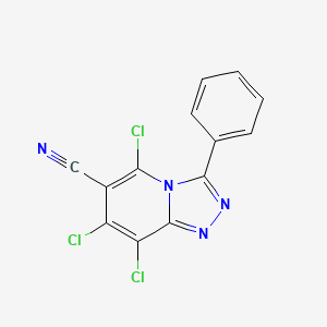 molecular formula C13H5Cl3N4 B5878069 5,7,8-trichloro-3-phenyl[1,2,4]triazolo[4,3-a]pyridine-6-carbonitrile 