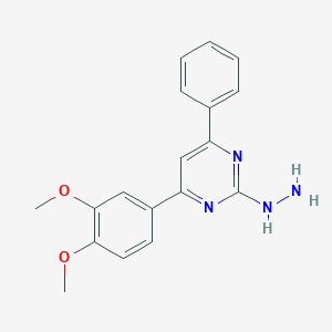 molecular formula C18H18N4O2 B5878071 4-(3,4-dimethoxyphenyl)-2-hydrazino-6-phenylpyrimidine 