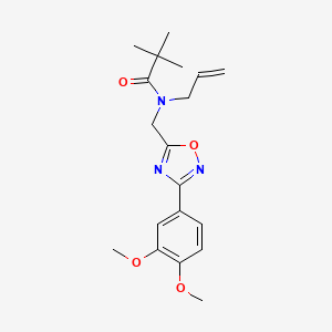 molecular formula C19H25N3O4 B5878076 N-allyl-N-{[3-(3,4-dimethoxyphenyl)-1,2,4-oxadiazol-5-yl]methyl}-2,2-dimethylpropanamide 