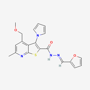 molecular formula C20H18N4O3S B5878089 N'-(2-furylmethylene)-4-(methoxymethyl)-6-methyl-3-(1H-pyrrol-1-yl)thieno[2,3-b]pyridine-2-carbohydrazide 