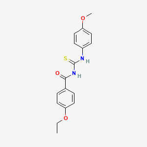molecular formula C17H18N2O3S B5878114 4-ethoxy-N-{[(4-methoxyphenyl)amino]carbonothioyl}benzamide 
