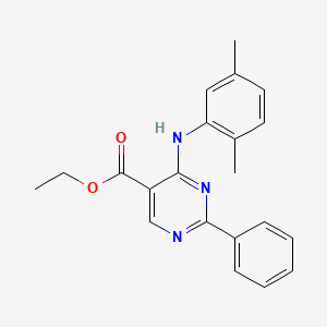 molecular formula C21H21N3O2 B5878119 ethyl 4-[(2,5-dimethylphenyl)amino]-2-phenyl-5-pyrimidinecarboxylate 