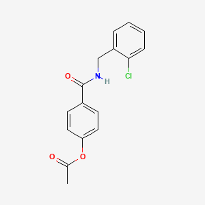 molecular formula C16H14ClNO3 B5878142 4-{[(2-chlorobenzyl)amino]carbonyl}phenyl acetate 