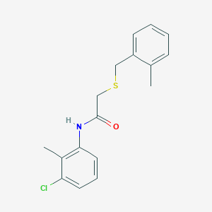 molecular formula C17H18ClNOS B5878211 N-(3-chloro-2-methylphenyl)-2-[(2-methylbenzyl)thio]acetamide 