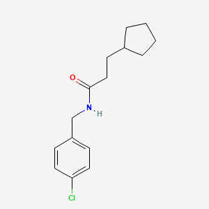 molecular formula C15H20ClNO B5878219 N-(4-chlorobenzyl)-3-cyclopentylpropanamide 