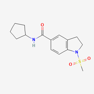 molecular formula C15H20N2O3S B5878226 N-cyclopentyl-1-(methylsulfonyl)-5-indolinecarboxamide 