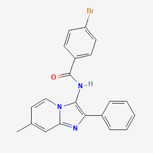 molecular formula C21H16BrN3O B5878229 4-bromo-N-(7-methyl-2-phenylimidazo[1,2-a]pyridin-3-yl)benzamide 
