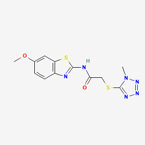 molecular formula C12H12N6O2S2 B5878252 N-(6-methoxy-1,3-benzothiazol-2-yl)-2-[(1-methyl-1H-tetrazol-5-yl)thio]acetamide 
