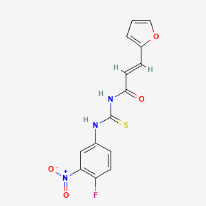 N-{[(4-fluoro-3-nitrophenyl)amino]carbonothioyl}-3-(2-furyl)acrylamide