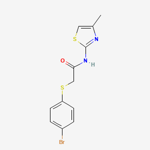 molecular formula C12H11BrN2OS2 B5878262 2-[(4-bromophenyl)thio]-N-(4-methyl-1,3-thiazol-2-yl)acetamide 