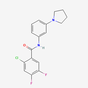 molecular formula C17H15ClF2N2O B5878294 2-chloro-4,5-difluoro-N-[3-(1-pyrrolidinyl)phenyl]benzamide 