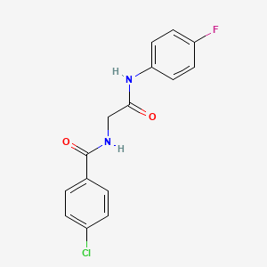 molecular formula C15H12ClFN2O2 B5878306 4-chloro-N-{2-[(4-fluorophenyl)amino]-2-oxoethyl}benzamide 