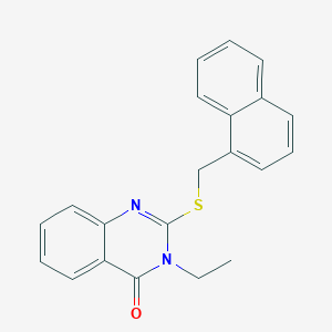 molecular formula C21H18N2OS B5878355 3-ethyl-2-[(1-naphthylmethyl)thio]-4(3H)-quinazolinone 