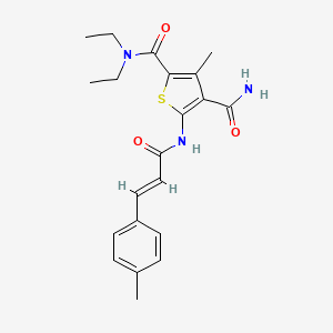 molecular formula C21H25N3O3S B5878363 N~2~,N~2~-diethyl-3-methyl-5-{[3-(4-methylphenyl)acryloyl]amino}-2,4-thiophenedicarboxamide 