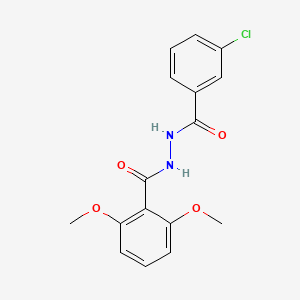 molecular formula C16H15ClN2O4 B5878411 N'-(3-chlorobenzoyl)-2,6-dimethoxybenzohydrazide 