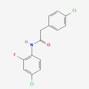 molecular formula C14H10Cl2FNO B5878459 N-(4-chloro-2-fluorophenyl)-2-(4-chlorophenyl)acetamide 