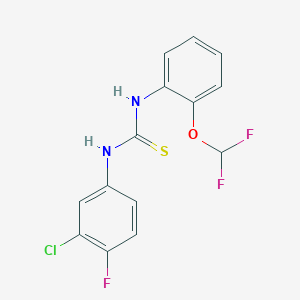 molecular formula C14H10ClF3N2OS B5878466 N-(3-chloro-4-fluorophenyl)-N'-[2-(difluoromethoxy)phenyl]thiourea 