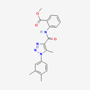 molecular formula C20H20N4O3 B5878484 methyl 2-({[1-(3,4-dimethylphenyl)-5-methyl-1H-1,2,3-triazol-4-yl]carbonyl}amino)benzoate 